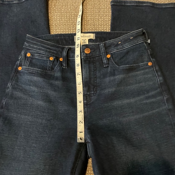 Madewell Curvy Kick Out Full Length Jeans Dark Wash Kingston Wide Bootcut Leg - Picture 8 of 10